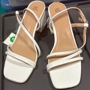 Brand New Wild Fable White and Tan Heeled Sandals